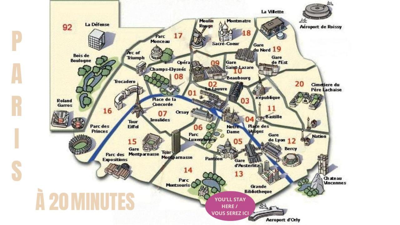 Appartement Cosy Au Calme A 20 Min De Paris 维勒瑞夫 外观 照片